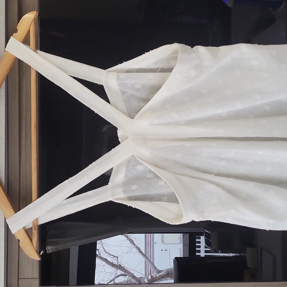 White", Gauze texture", Tank Style sheer dress/cover up" By "Anthropologie" ๐ค - Picture 9 of 17